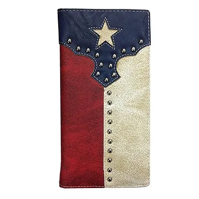 Mens Wallet Texas Flag Western Bifold Check Book Style W017  • $12.99