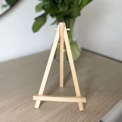 Small Wood Easel 19cm | Wedding Party Sign Art Display Stand Rustic Craft • £3.95
