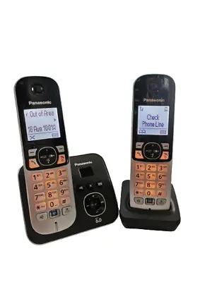 Panasonic KX-TG6821AL Cordless 2 X Phones With Base  - Tested • $51.99