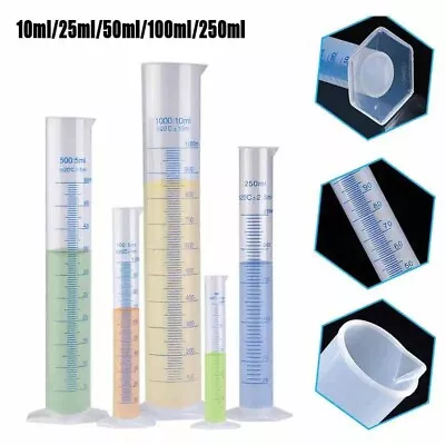 Plastic Measuring Cylinder Lab Graduated Cylinder Chemistry Lab Measurement Cup • £8.23