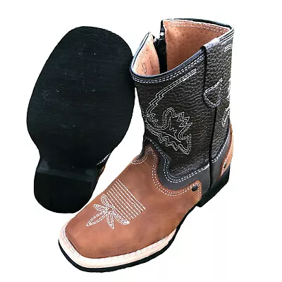 Kids Cowboy Boots Rodeo Tan Western Botas De Ninos Handcrafted  • $47.98