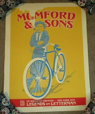 MUMFORD AND SONS Concert Gig Tour Poster NEW YORK LETTERMAN 5-5-15 2015 12line • $44.99