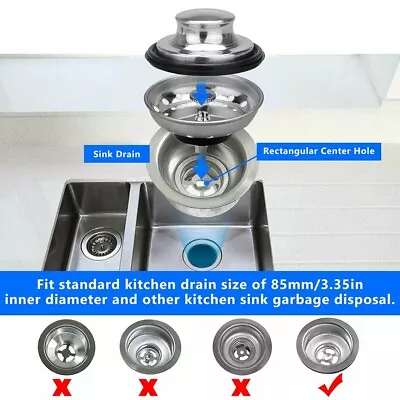 Kitchen Sink Stopper Stainless-Steel Garbage Disposal Stopper Plug Drain Cover • $18.82