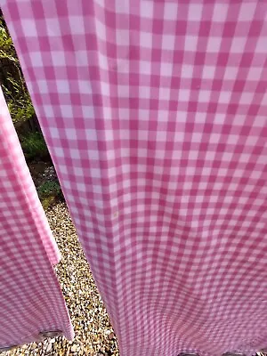 £15 • Buy Pink Gingham Lined Curtains  60  X 56  