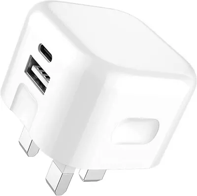 Plug PD 20W USB USB Type C Fast Wall Charger Compatible Fits IPad IPhone 12 Pro • £9.99