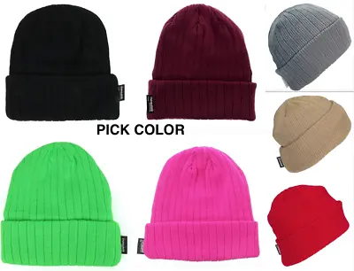 3M Thinsulate Thick Beanie Cuffed Pick Colors Fleece Lined Ribbed Winter Cap Hat • $11.95