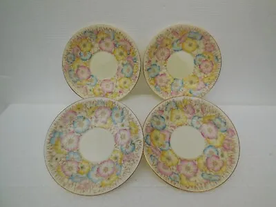 Set Of Four Floral Pattern Saucers ~ Collingwoods Bone China • £4