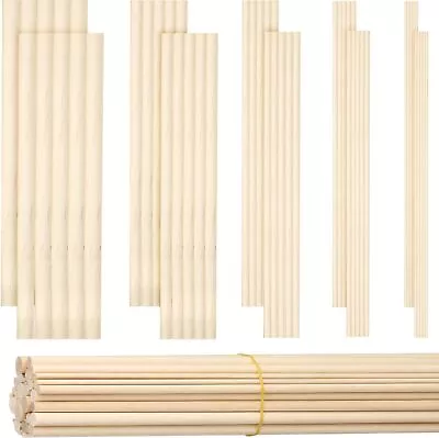 100 Pieces Wood Dowels Assorted Sizes Dowel Rods For Crafting Wood Sticks New • $19.99