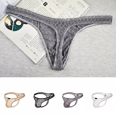 Men's Sexy G-String Briefs Soft Underwear T-Back Breathable Thong Lingerie • $2.76