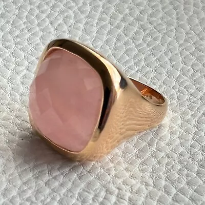 Bronze MILOR Italy Ring Size 8.25 Rose Quartz Pink Gemstone • $21.84