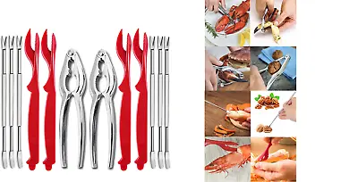 $16.99 • Buy Seafood Tools Crab Crackers Nut Cracker Forks Set Opener Shellfish Lobster Leg