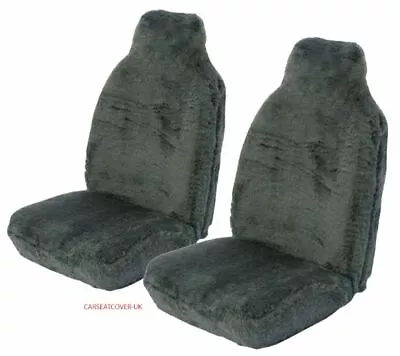 MAZDA Premacy - Front Pair Of Luxury Plain Grey Faux Fur Furry Car Seat Covers • $65.66