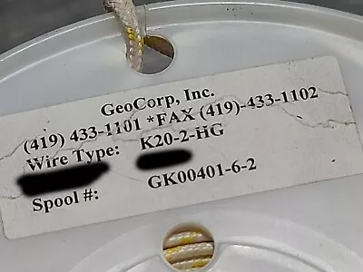 Geocorp K20-2-HG 20/2C High Temperature Glass Braid Thermocouple Wire K /50ft • $49.99