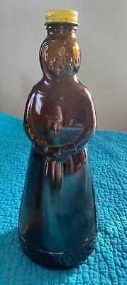 Vintage Mrs. Butterworth's 10  Amber Glass Syrup Bottle With Metal Lid From 1989 • $10