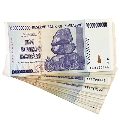 Zimbabwe One 10 Billion Dollar Bill Banknote Paper Money World Currency • $2.99