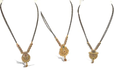 $13.26 • Buy Necklace Indian Traditional Mangalsutra Black Bead Chain Wedding Fashion Jewelry