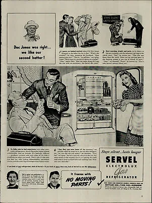 1941 Servel Electrolux Gas Refrigerator Men Drinking Vintage Print Ad 3740 • $4.98