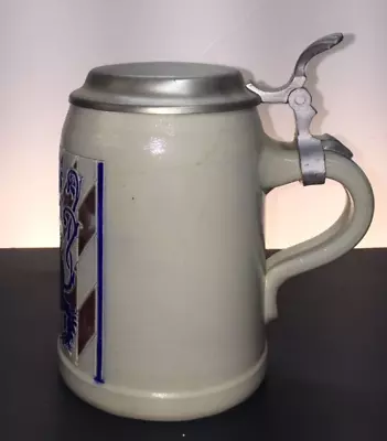 Vintage Goebal Salt Glazed Beer Stein Cobalt Merkelbach Salzglasur With Lid • $24