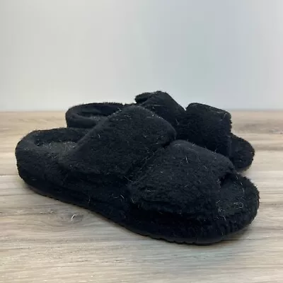 UGG Fluff That Slippers Comfort Casual Black Sheepskin Fluff 1124111 Men Size 11 • $36.74