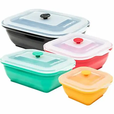 Collapse It Silicone Food Storage Containers 4-Pc Variety Set 2 3.5 4 & 6 Cup • $35.99
