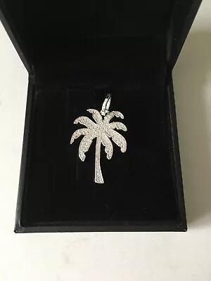 Genuine THOMAS SABO 925 Silver Palm Tree With Cubic Zirconia Large Pendant Charm • £90