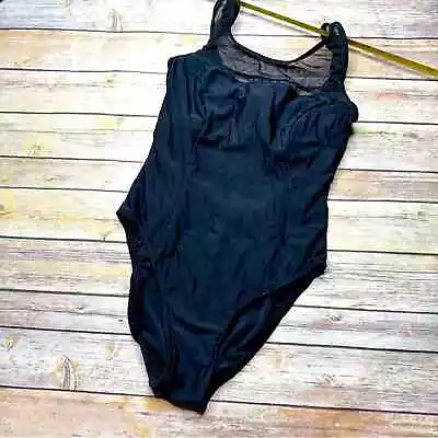 Vintage Westbound Beach Black One Piece Swimsuit Bathing Suit USA  90s 1990's 12 • $21.97