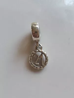 Pandora Sterling Silver 925 ALE 21 St Birthday Bracelet Charm Dangle • £20