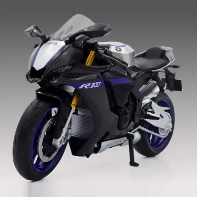 1:12 Yamaha YZF-R1M 2022 Motorcycle Model Toy Diecast Kids Toys For Boys Black • £22.63