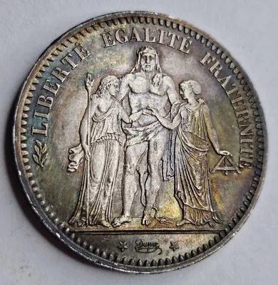 FRANCE 1873A 5 Francs Hercules Ag About Uncirculated AU Details Harshly Cleaned • $79.99