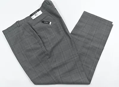 Lauren Ralph Lauren Men Wool Dress Pants New 36 40 44 Light Gray Plaid Ultraflex • $44.99