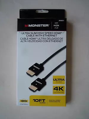 Ultra Slim High Speed Hdmi Cable Wt Ethernet 4k  10ft • $15.99