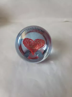 Caithness Scotland Art Glass Paperweight Red Heart Of Gold • $24.99