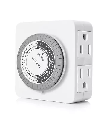 G-Homa 24-Hour Mechanical Timer Outlet With 2 Grounded Outlets - For Lamps H... • $14.99