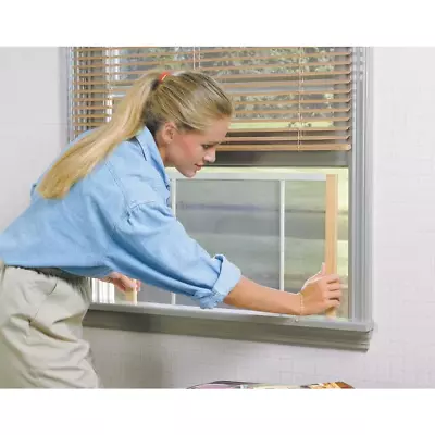  Adjustable Aluminum Window Screen 25 In.X 10 In. Grey Wood Frame For Fresh Air  • $7.64