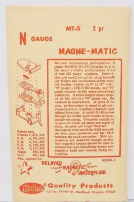 Kadee MT-5 N Gauge Magne-Matic Coupler (2 Pair) • $4.24