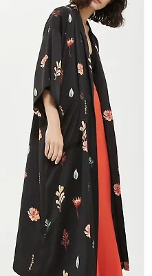 £55 • Buy Topshop Black Floral Kimono Jacket Coat
