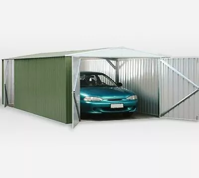 £1429.94 • Buy 10x20 ABSCO METAL GARAGE WORKSHOP SHED PENT SNAPTITE GREEN EUCALYPTUS 10FT 20FT