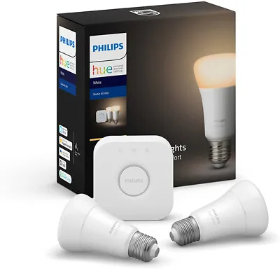 $159.95 • Buy Philips Hue Wi-Fi/Bluetooth Starter Kit W/Bridge/E27 LED Light Bulb Warm White