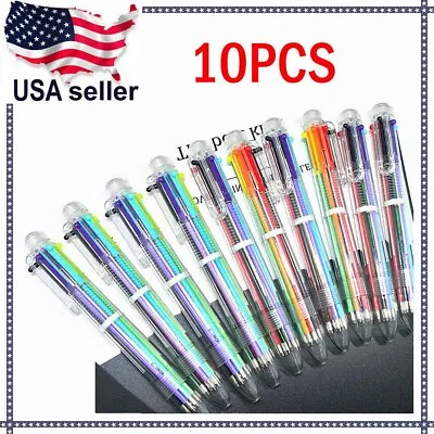 Wholesale 10PCS Multi-color 6 In 1 Ballpoint Pens Kids School Office Pen Supply • $12.99