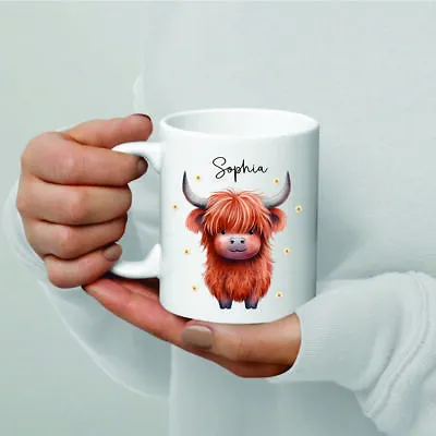 Highland Cow Mug Personalised Gift Cow Mug Scottish Cow Mug Personalised Mug • £7.45