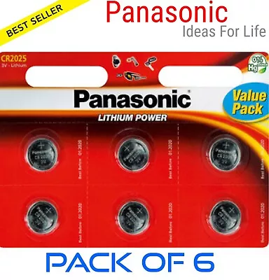 X6 Panasonic Battery CR2025 3V Lithium Coins Cell Batteries Car Key Toys Remote • £6.49