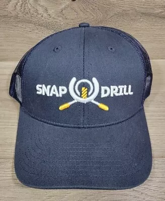 New Snap Drill Snapback Baseball Hat Cap Mesh Back Black White Gold • $18.97
