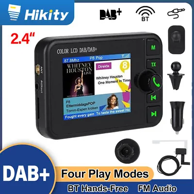 DAB+ Digital Radio Adapter 2.4  Screen LCD Bluetooth Magnetic MP3 FM Transmitter • £30.89