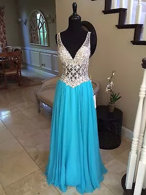 $458 Nwt Turquoise Jasz Couture Prom/pageant/formal Dress/gown #5422 Size 4 • $149