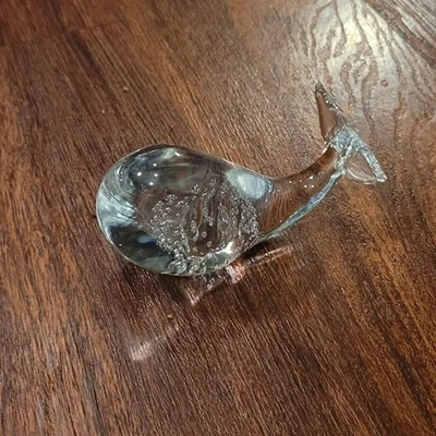 $13 • Buy Bubble Glass Whale Paperweight / Figure