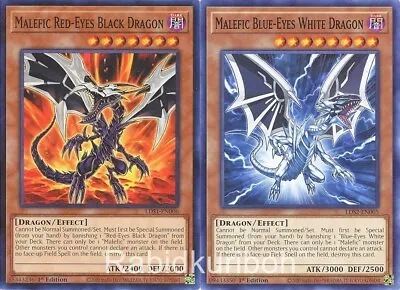 Yugioh Malefic Blue-Eyes White Dragon + Malefic Red-Eyes Black Dragon Set • $5.95