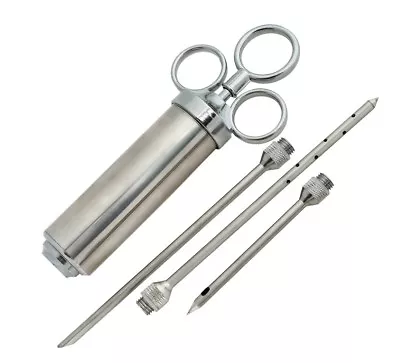 Grill Stainless Steel Meat Marinade Injector 2 Oz Flavor Needle Cooking Syringe • $16.99