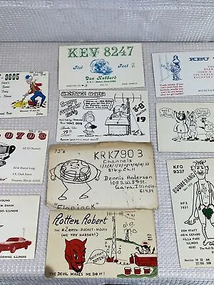 QSL Radio Cards Lot Vintage Amateur Radio QSL Cards Lot Illinois Radio Cards 10 • $19.99