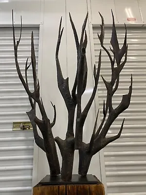 🔥 Incredible Mid Century Modern BRUTALIST Tree Sculpture 1960s Life Sized HUGE • $9500