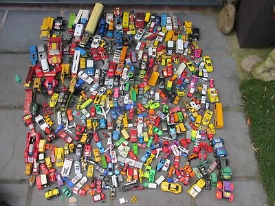 Vintage Old MIXED DIECAST CARS TRUCKS TOY JOB LOT BUNDLE Corgi Matchbox Hotwheel • £40